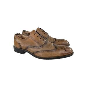 Aston Grey Mercer Men’s Rustic Leather Brown Shoes US 10 Wingtip Dress Shoes